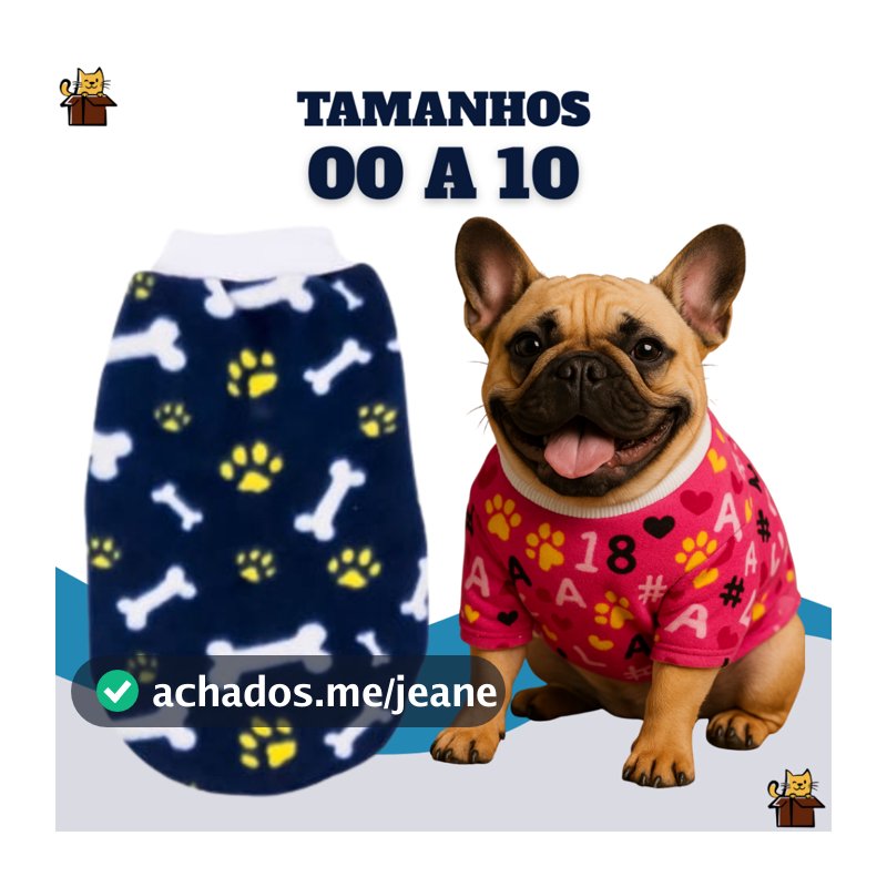 Roupinha Soft Inverno Para Cachorro do tamanho 00 ao 10 Pequeno, Médio e Grande Porte.
