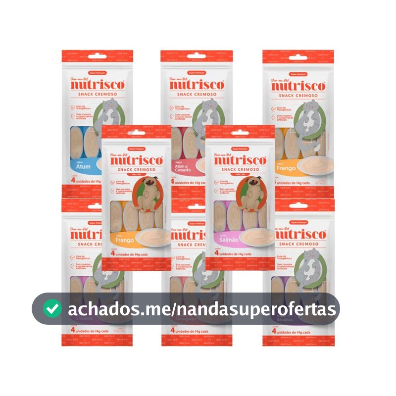 Snack Cremoso Nutrisco Para Gatos e Cães Petisco Super Premium Sabores Variados 56g - Bem-me-Pet