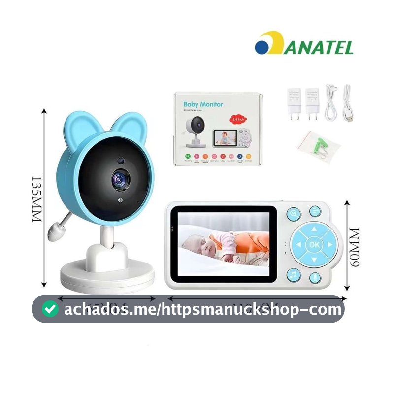 Baba Eletronica Monitor Video bebe HD, 2.4g Wifi Visão Noturna Sensores de Temperatura fang