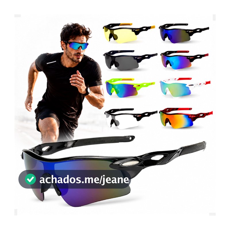 Óculos de Sol Masculino Feminino Corrida Ciclismo Pesca Beach Tenis Praia Volei Esportivo Lente Espelhada Proteção UV