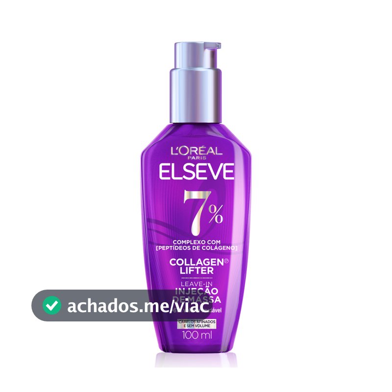 Leave-in Sérum Capilar Para Cabelos Finos Injeção de Massa, Aumenta o Volume em 61%, Elseve Collagen Lifter 100ml