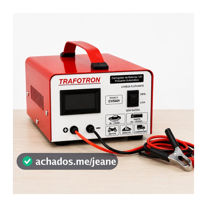 Carregador de Bateria CV5 ah para carro, moto , barco e Jet Sky