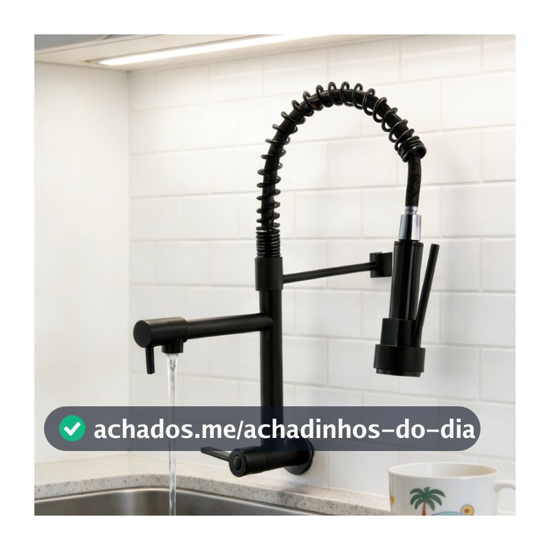 Torneira De Cozinha De Luxo Com Mangueira De Água Flexível Montada Na Parte Superior E 360 ° Pistola Removível Ajustável