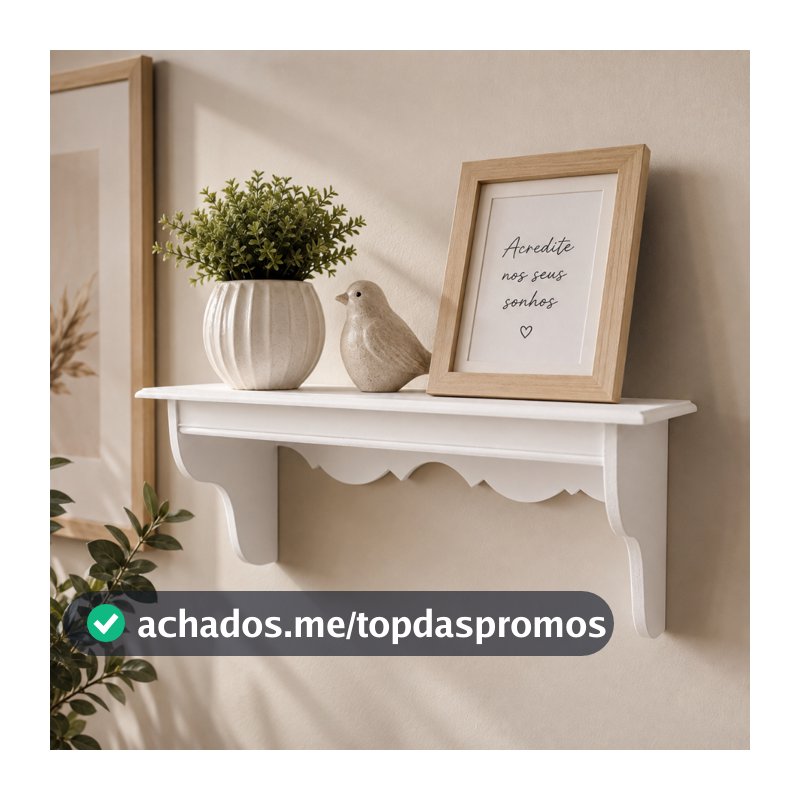 Prateleira Para Sala Decoracao Mdf Trabalhada Branca