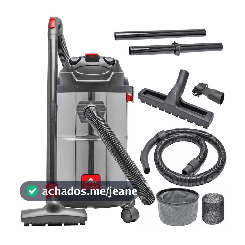 Aspirador Veicular Profissional Inox de Pó e Água Portátil 15L 1400W Worker