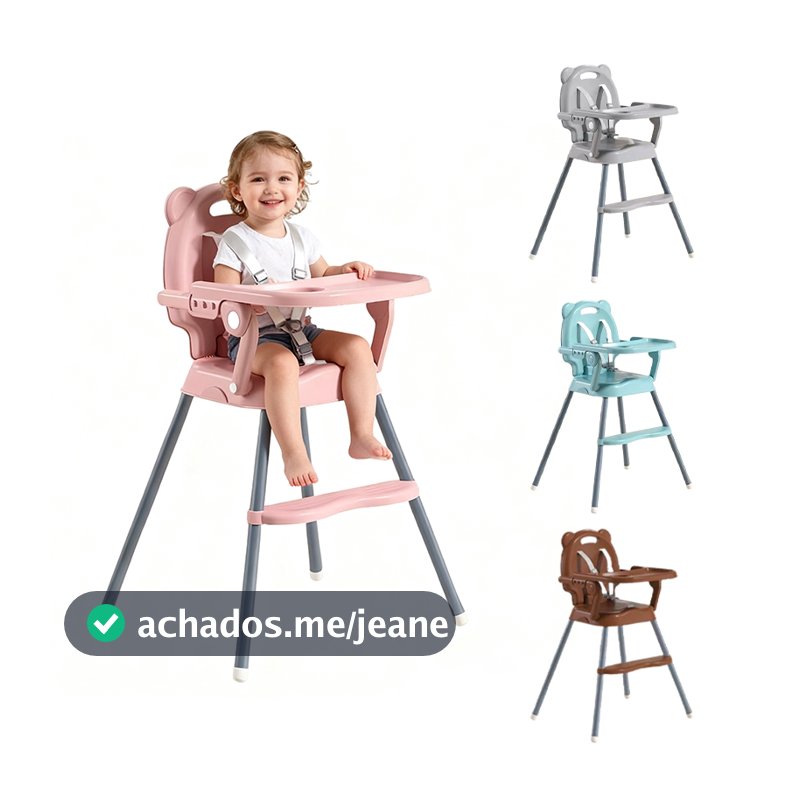 Cadeira Alimentação Bebê Tudo em 1 Ajustável, Mesa e Super Fácil Limpar | Cresce com seu Bebê -P19
