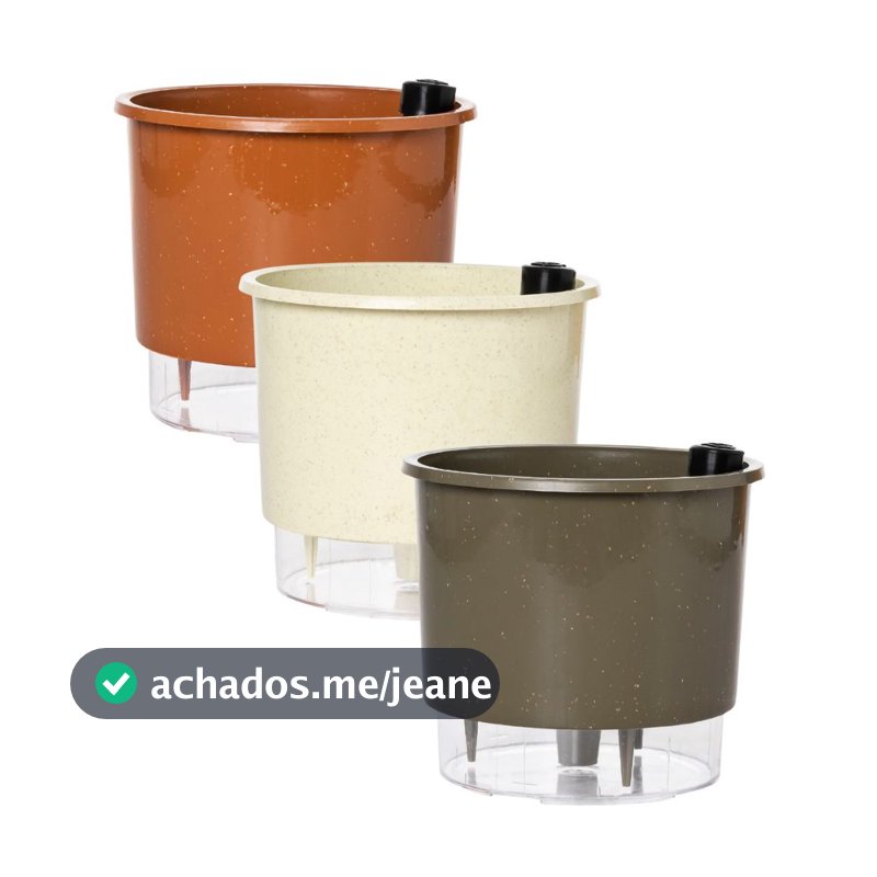 Vaso Autoirrigável tam.04 Grande 4,4 Litros cachepô Anti Dengue Com Coletor de Agua De Plástico Para Planta Horta e Flor