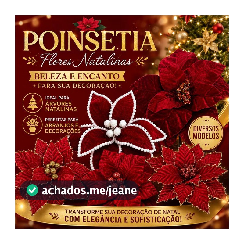 Pick Vermelho e Bordô Poinsetia Flor Decoração Arvore de Natal, Arranjos e Guirlanda