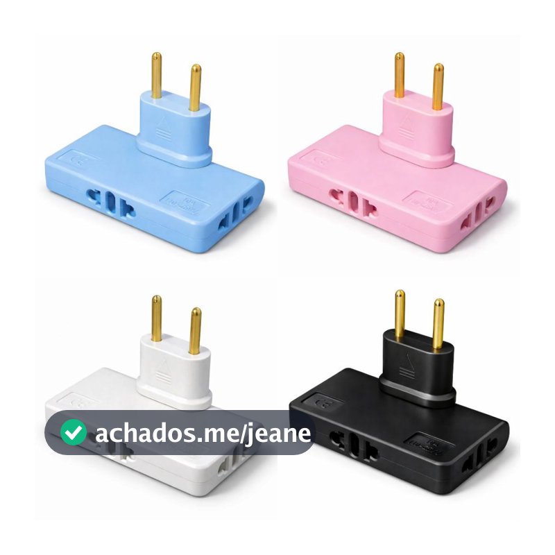 Benjamim Articulado Adaptador 3 em 1 Bivolt 10A Flexível Dobrável Tomada Universal Viagem