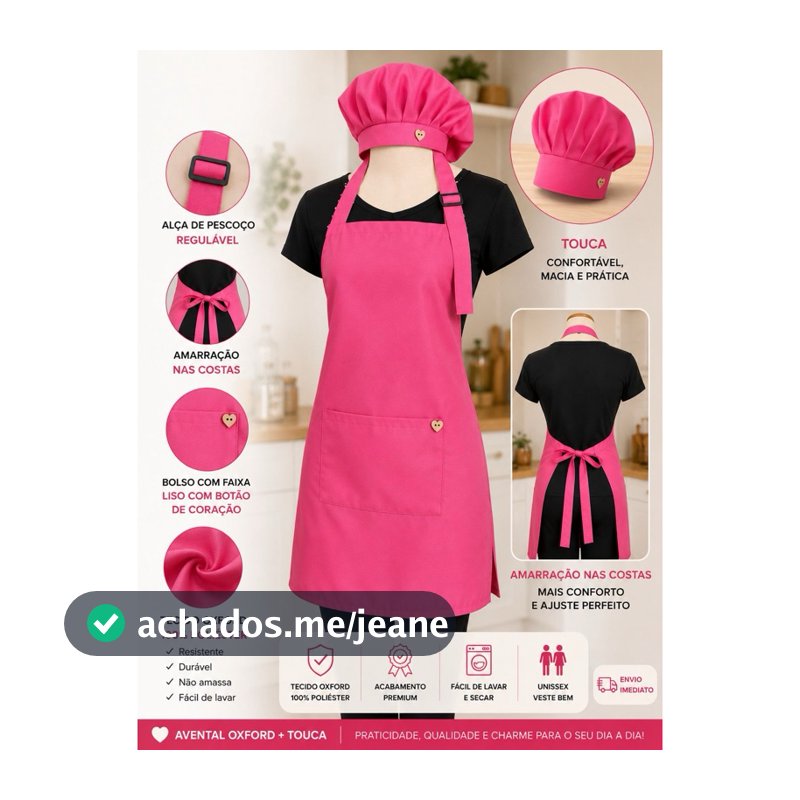 Conjunto Avental Oxford + Touca – Cores Variadas | Unissex Proteção e Conforto