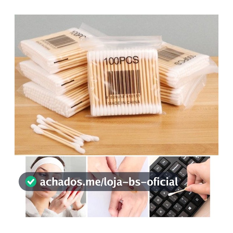 Kit 100/200/300 unid Cotonete hastes flexíveis de madeira de bambu Natural orgânico biodegradável e ecológico