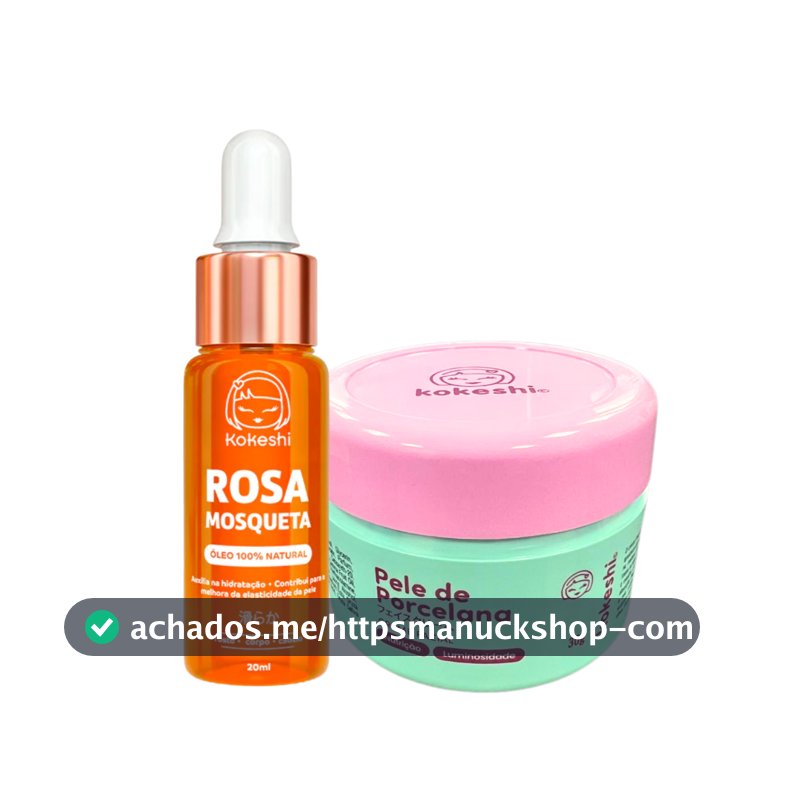 Kit Creme Pele de Porcelana + Óleo de Rosa Mosqueta Puro Kokeshi