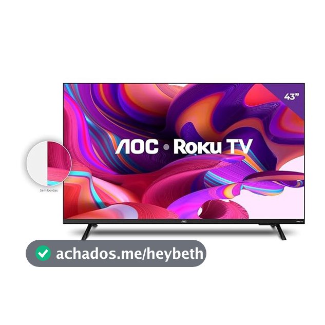 Smart TV AOC 43" Full HD com Roku TV 43S5135/78G - Bivolt