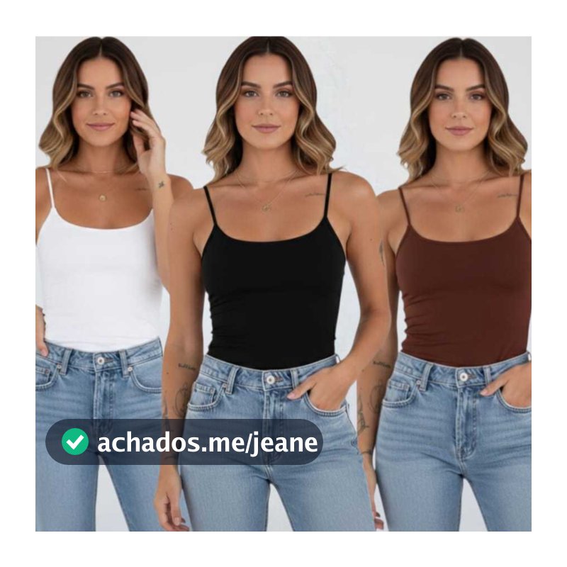 Kit 3 Blusa Regata Feminina Suplex Alça Fina Cropped Tube Básica Alcinha
