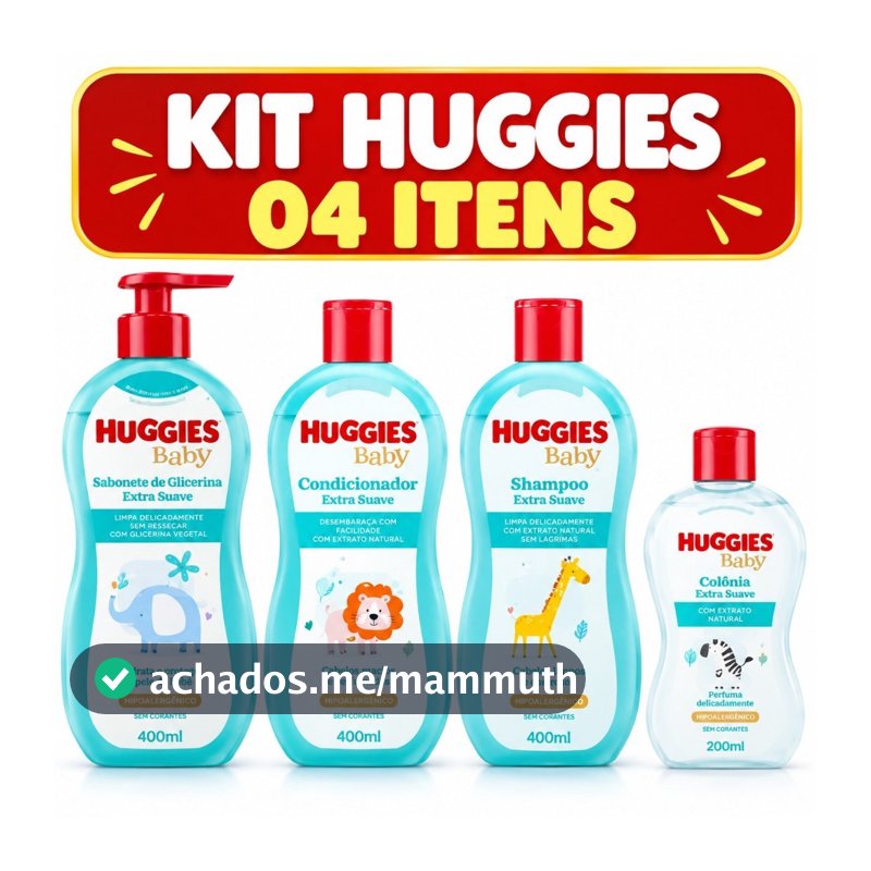 Kit Huggies de higiene infantil Extra Suave Livre de Lágrimas (Val.: 03/2028)