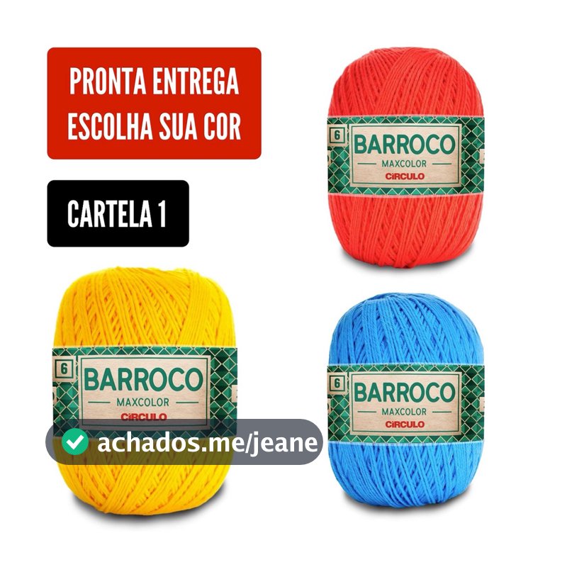 Barbante Barroco Maxcolor Círculo N6 400g 452mts 100% Algodão