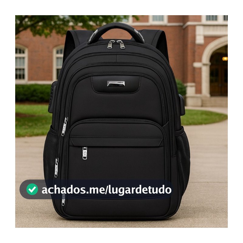 Mochila Notebook Masculina Feminina Reforçada Antifurto  Saída USB/Fone Urbana Trabalho Escolar