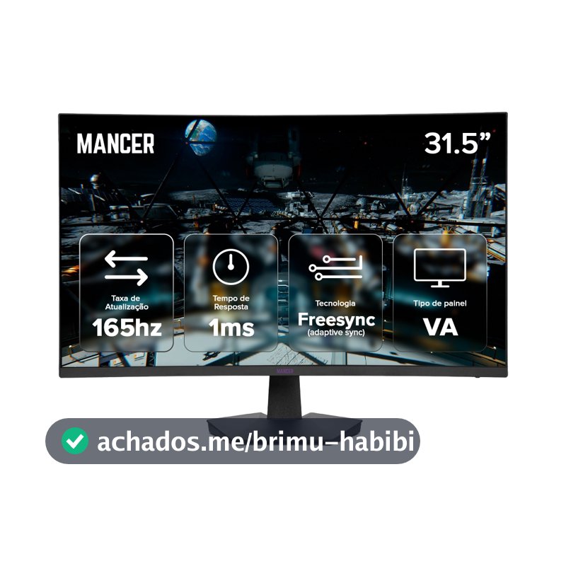 Monitor Gamer Mancer Valak UZ3, 31.5 Pol, VA, Curvo, FHD, 1ms, 165Hz, HDMI/DP, MCR-VLKUZ3-BL01