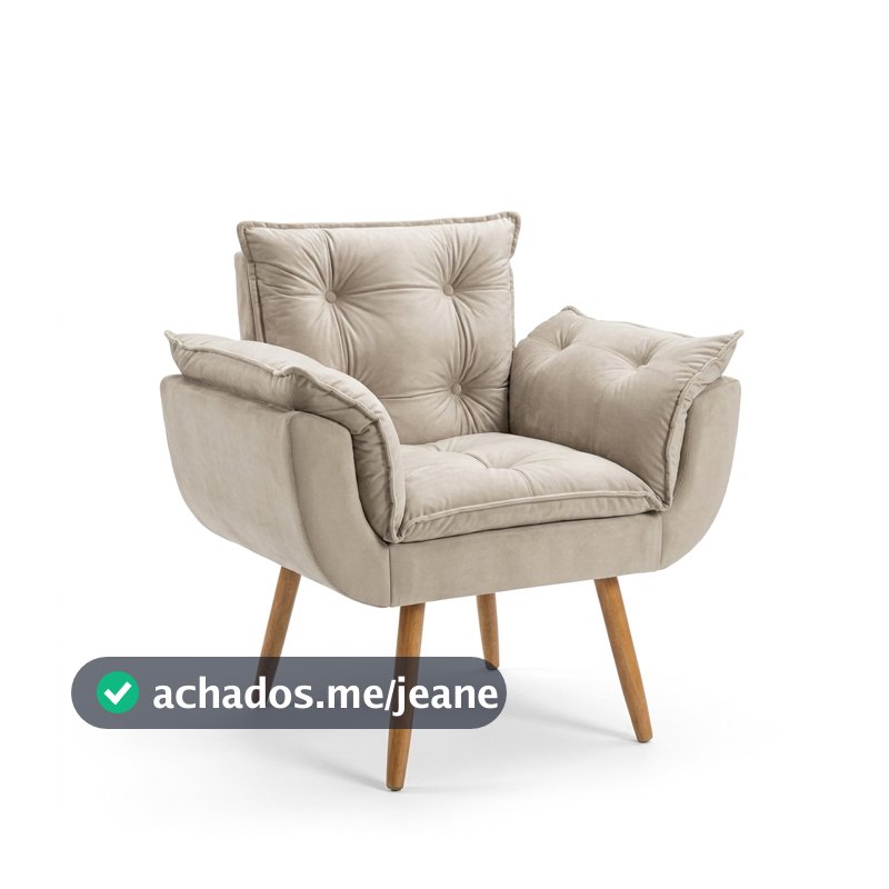 Poltrona Opala Classic em veludo para Recepção Sala Escritório Loja decorativa