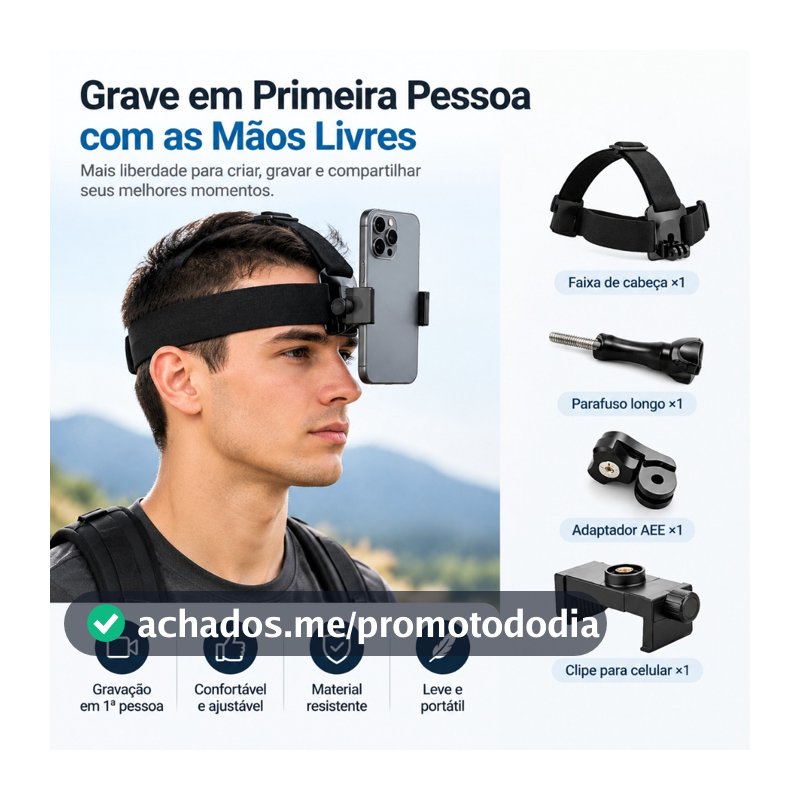 PFG Braet Montado Na Cabeça Ajustável Transmissão Ao Vivo Suporte Do Telefone Móvel Primeira Pessoa Perspectiva Fixa Pre