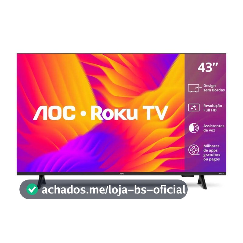 Smart TV AOC 43" Full HD 43S5155/78G Wi-Fi Roku TV com Dolby Audio