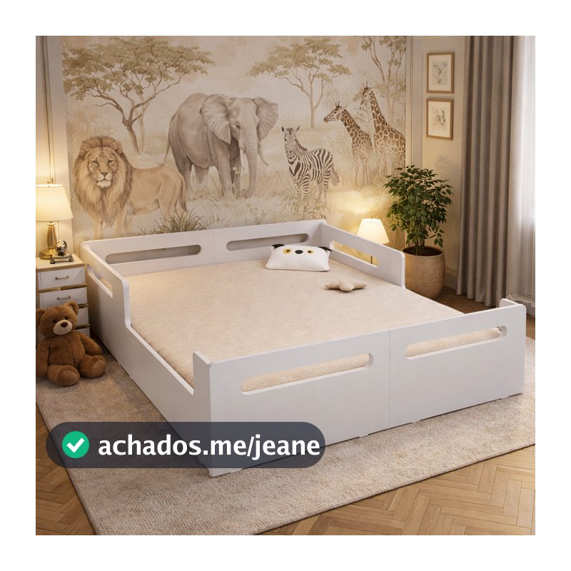Cama Casal Montessoriana Infantil Baixa e Espaçosa Para Quarto De Crianças