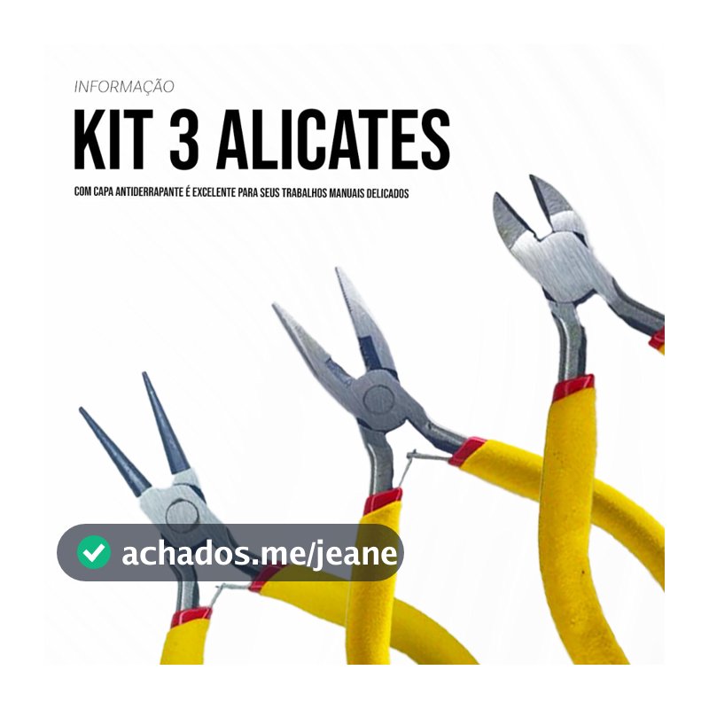 Kit Jogo de Alicates p/ Corte Eletrônico Artesanato & Bijuterias
