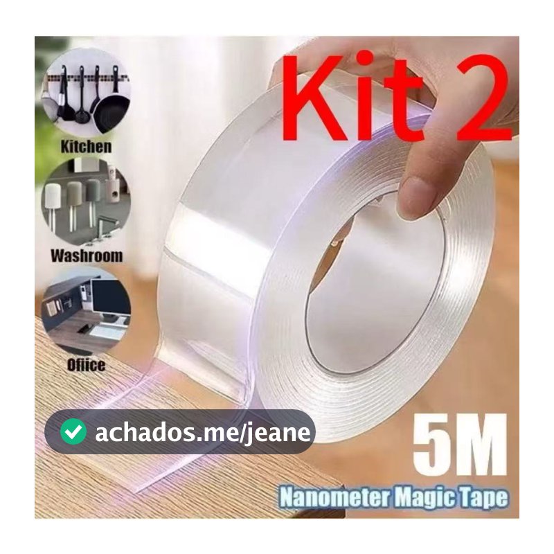 Kit Peças Fita Dupla Face Extra Forte Transparente NanoGel Silicone Mágica Adesiva Cola na Parede Móvel Porta