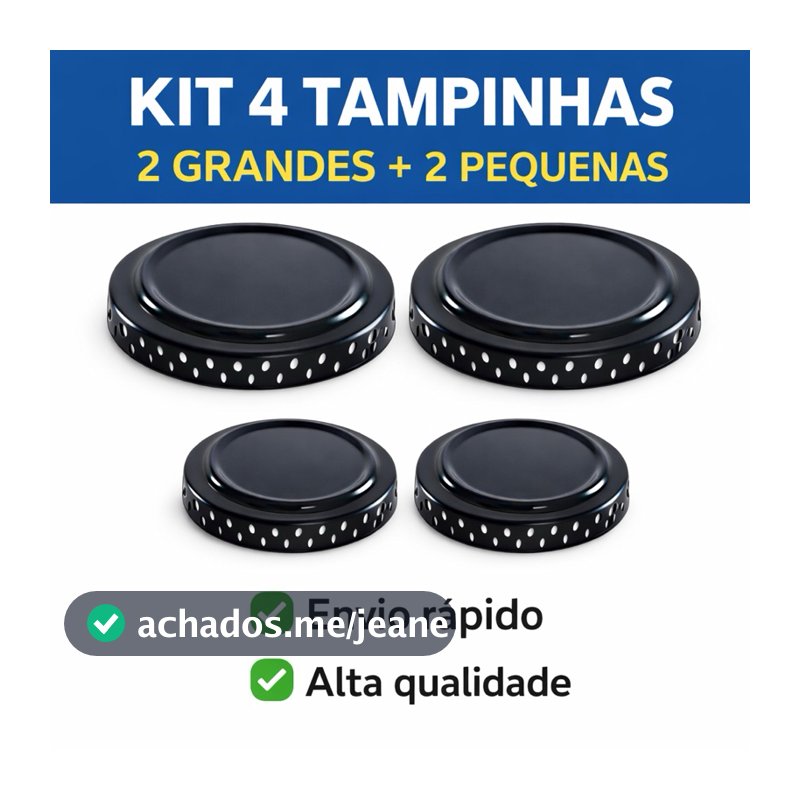 Kit 4 Tampinhas Espalhador Fogão Atlas/Itatiaia/Ágata/Mônaco Boca Chama