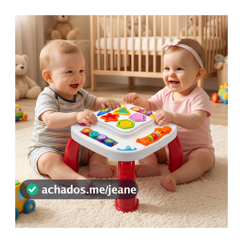 Mesinha Didática Infantil Educativa Sensorial Bebê Mesa Divertida Atividades Interativas Encaixar