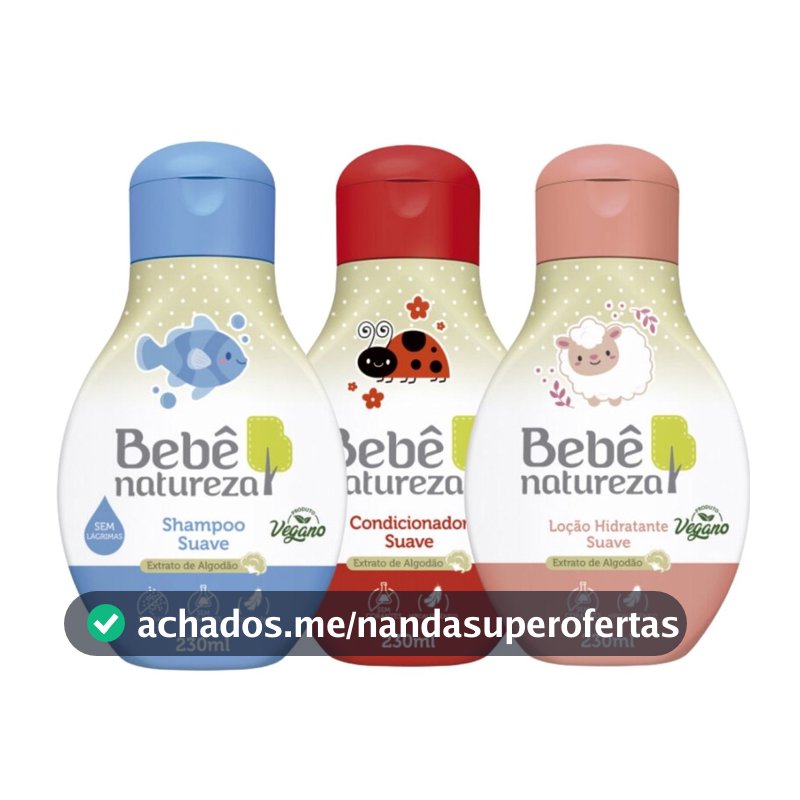 Kit Shampoo + Condicionador + Loção Hidratante 230 Ml Linha Suave Bebê Natureza
