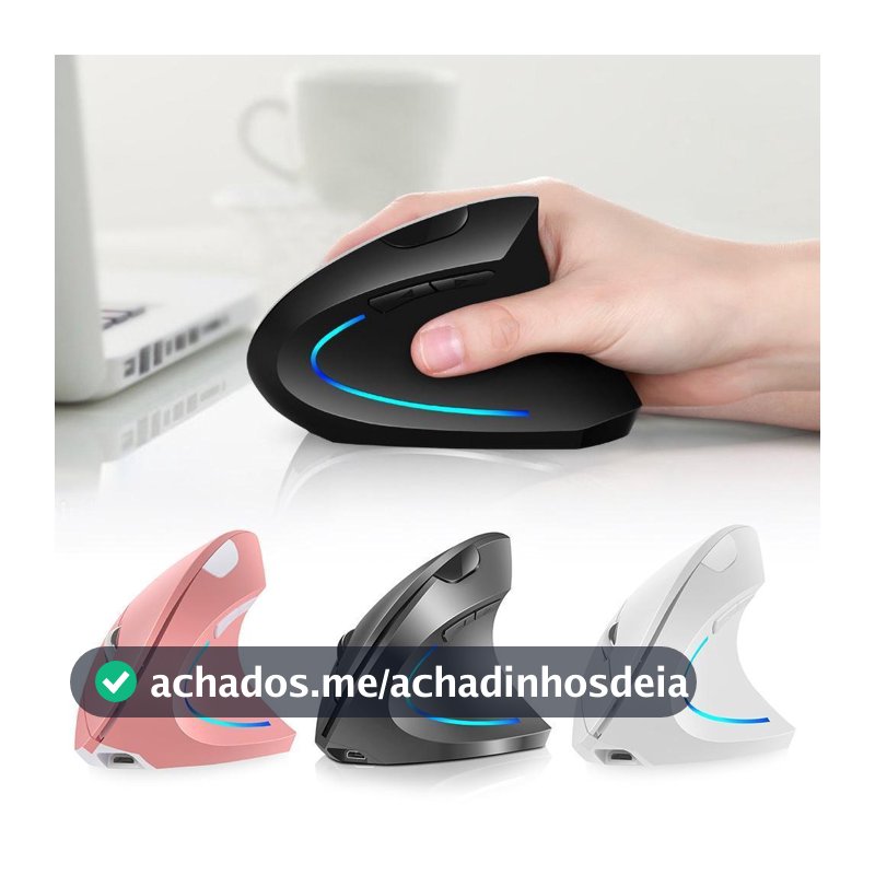 2.4G Sem Fio Vertical Ergonômico Mouse Óptico Gaming Ajustável 800/1200/1600 DPI Rato Rosa Para Computador Portátil Presente Da Menina