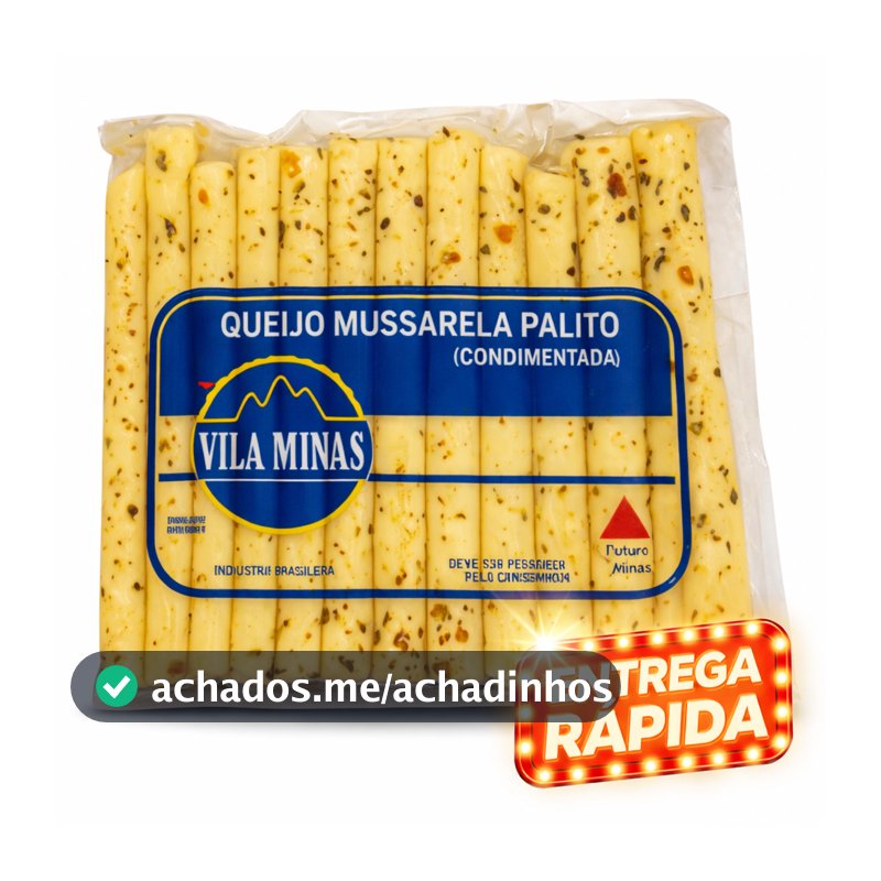 Queijo Mussarela Palito Temperado Vila Minas 220g Snack Pronto Consumo
