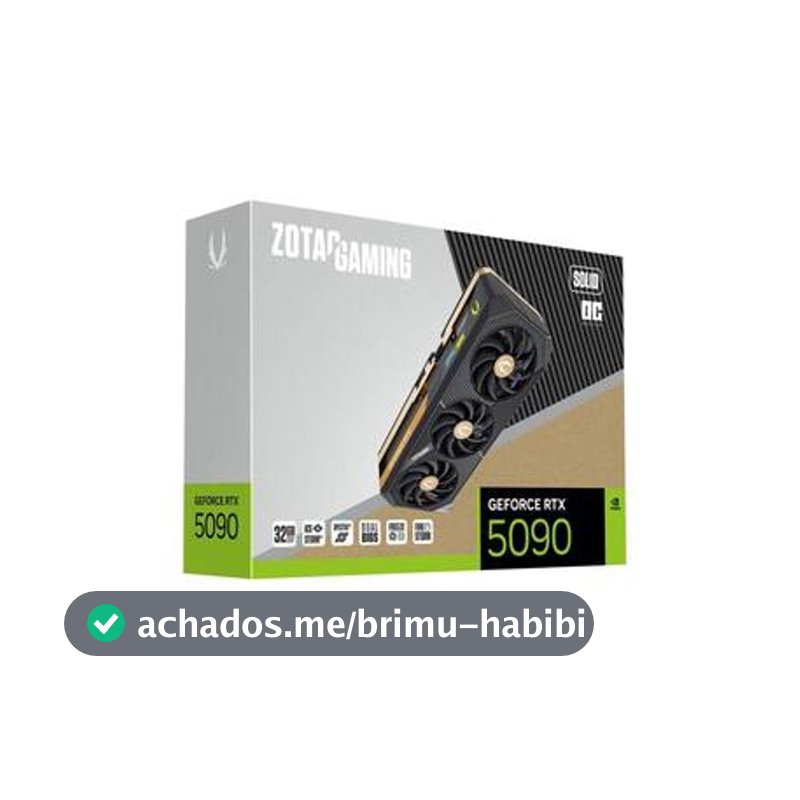 Placa de Vídeo NVIDIA GeForce ZOTAC RTX5090 32GB SOLID OC GDDR7 512BITS  ZT-B50900J-10A