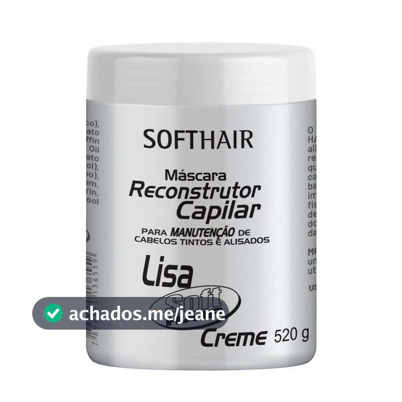 Máscara Lisa Creme Reconstrutor 520g Softhair