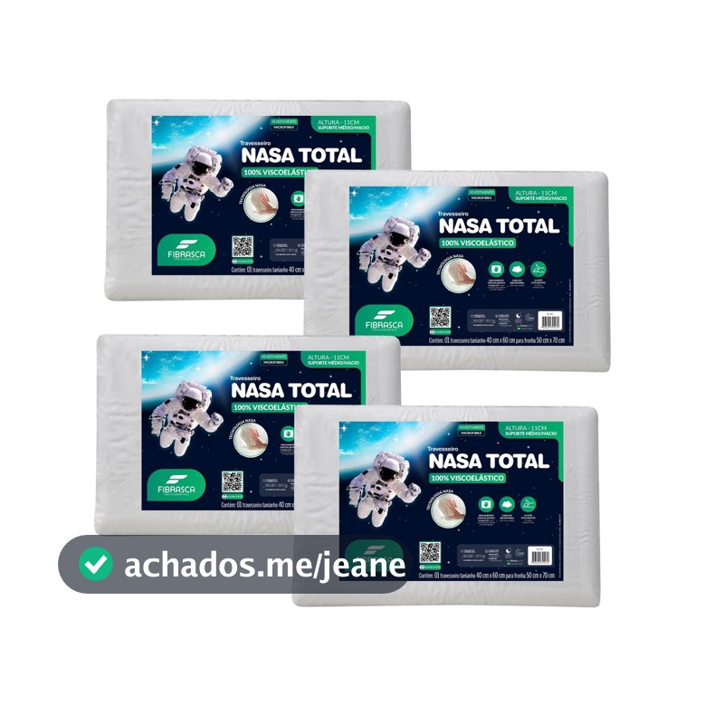 Kit Com 4 Travesseiros Nasa Total Médio 11cm da Fibrasca