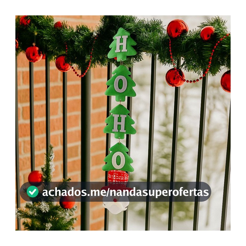 Decoração Pendente Hoho Natal Papai Noel Letreiro Decorativo Porta Ou Árvore