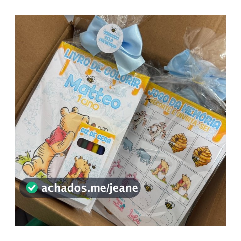 KIT COLORIR Personalizado Ursinho Pooh | Lembrancinha Festa Infantil | Livrinho + Giz de Cera | Fazemos qualquer Tema