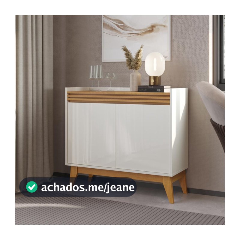 Buffet Aparador Ripado 2 Portas com Pés de MDF Amsterdã 92cm  - Vianossa