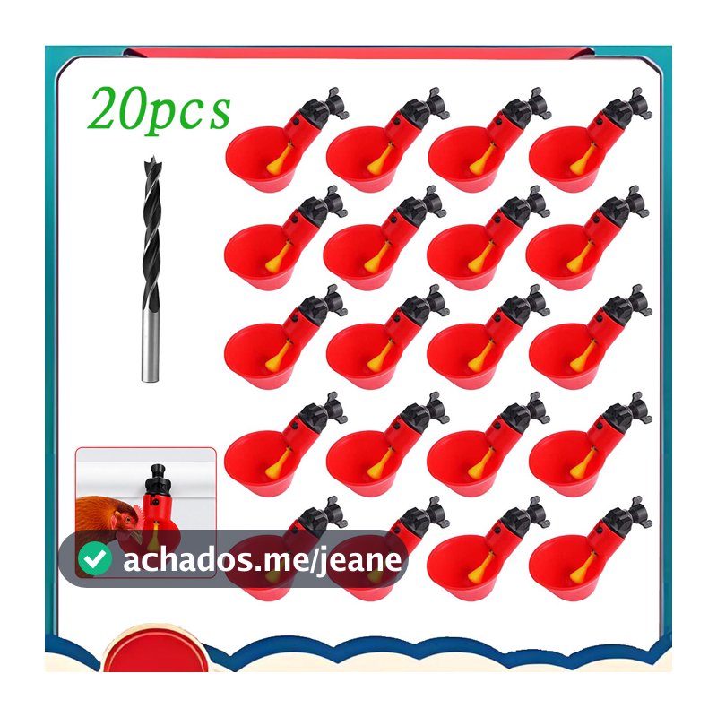 Bebedouro Automático 20 Peças Adequado para Pombos Patos Frango