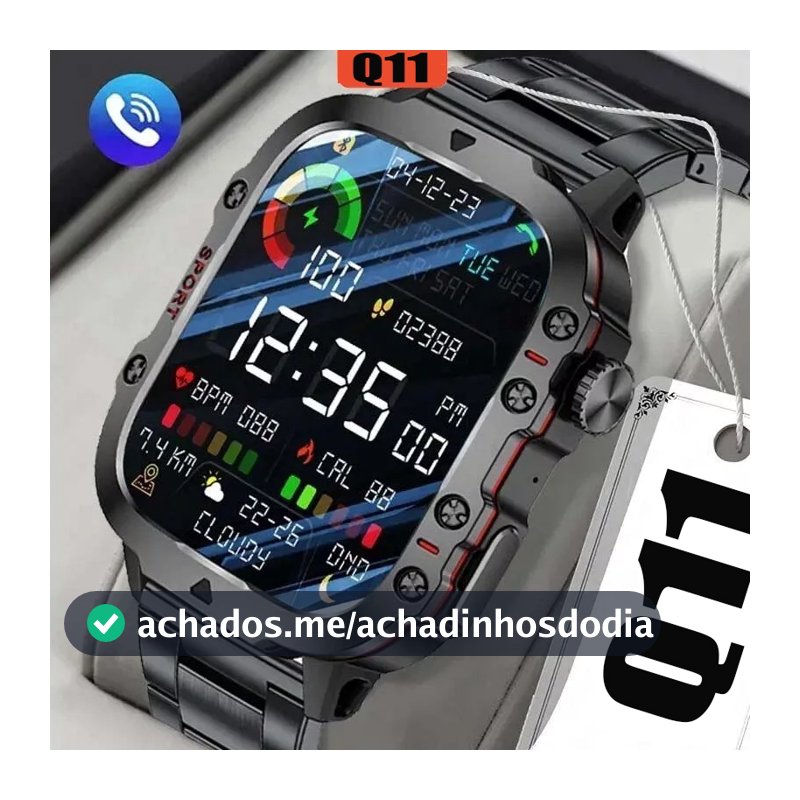 Smart Watch Q11 Três em Um Original Masculino Feminino Esportivo Tela de Toque HD de 1,83 inches