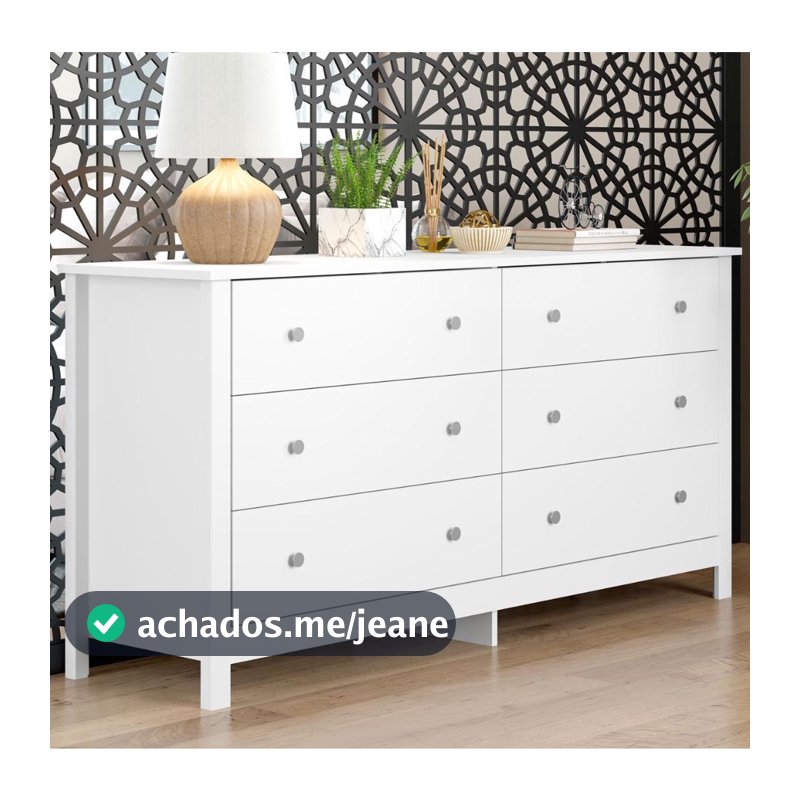 Cômoda Ditália 6 Gavetas DM-221 Branco