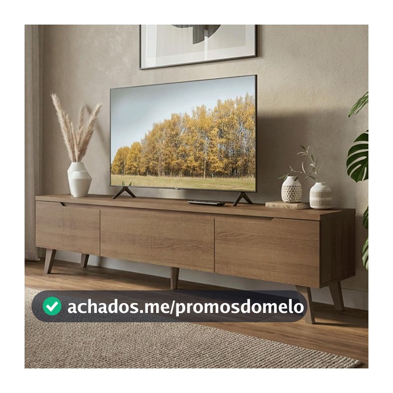 Rack para TV até 75 Polegadas 180 cm 2 Portas 1 Gaveta Rustic Dune Madesa