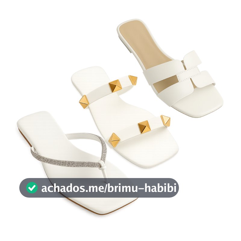 Kit 3 Pares Rasteirinha Sandália Confortável Casual Feminina
