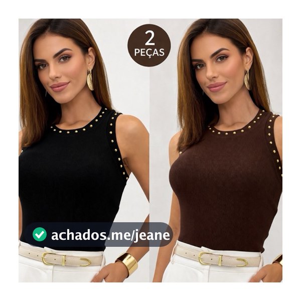 Kit 2 Croppeds Canelados Premium com Strass – Modelagem Perfeita | Tendência 2026