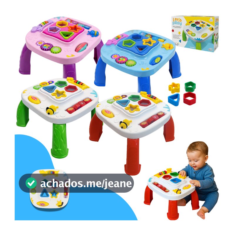Mesinha Didática Infantil Educativa Divertida Brinquedo Crianças Educacional Bebê Atividades Montar Interativa Sensorial