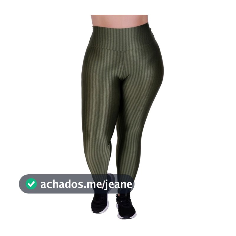 Calça Fitness Plus Size 3D Cintura Alta Academia Sem Transparência Laura