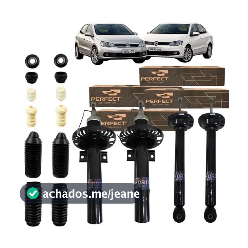 Kit 4 Amortecedor C/ Kit Gol Voyage G5 G6 G7 Perfect