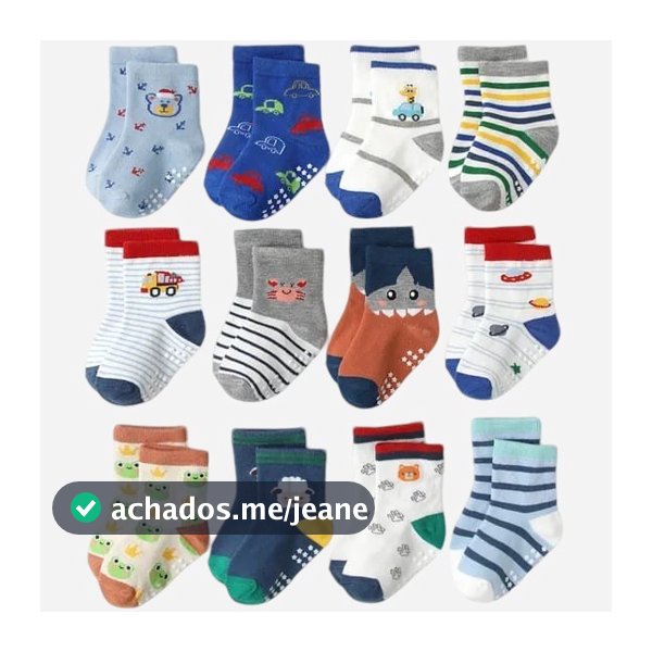 Kit Pares de Meias Infantil Masculino e Recém Nascidos Bebê Menino