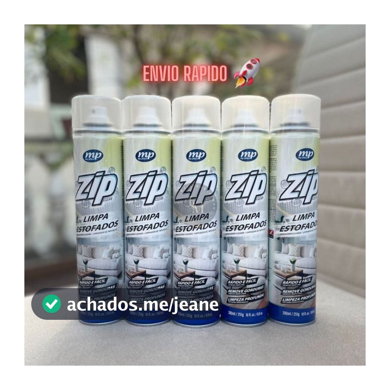 Espuma Para Limpeza de Estofados Spray Zip Clean 300ml/251g